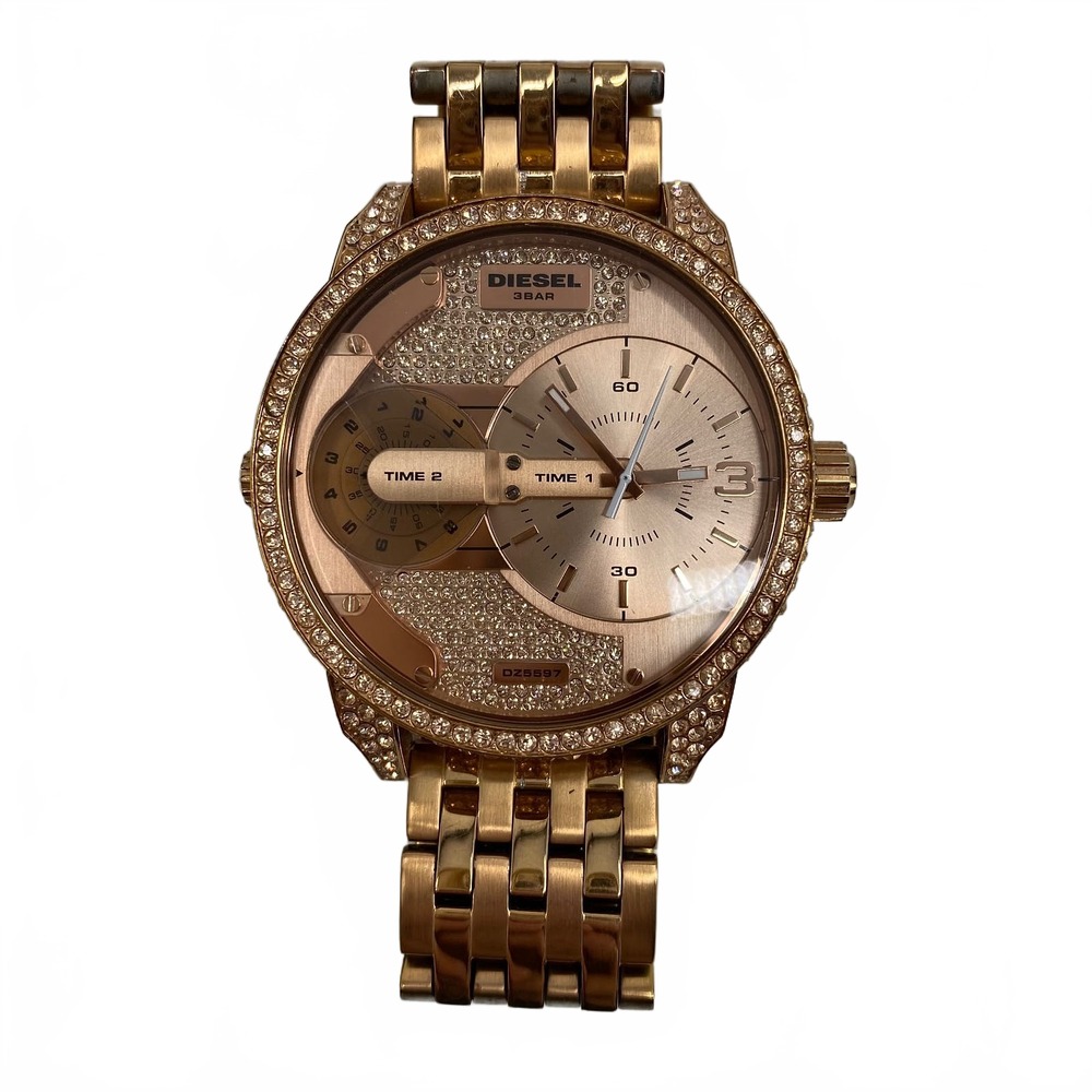 Diesel Rose Gold 3Bar Mini Daddy Jeweled Watch | OS Regular